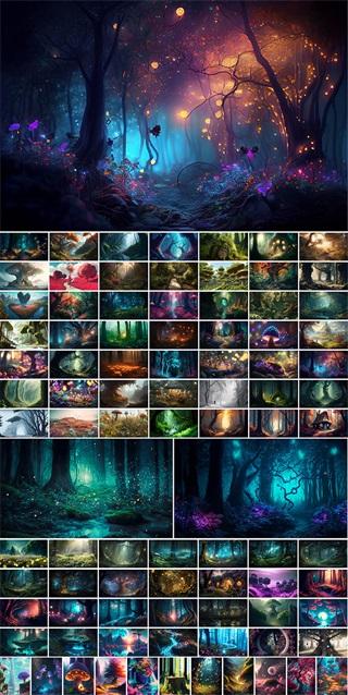90款魔幻风格森林背景JPG格式2024310