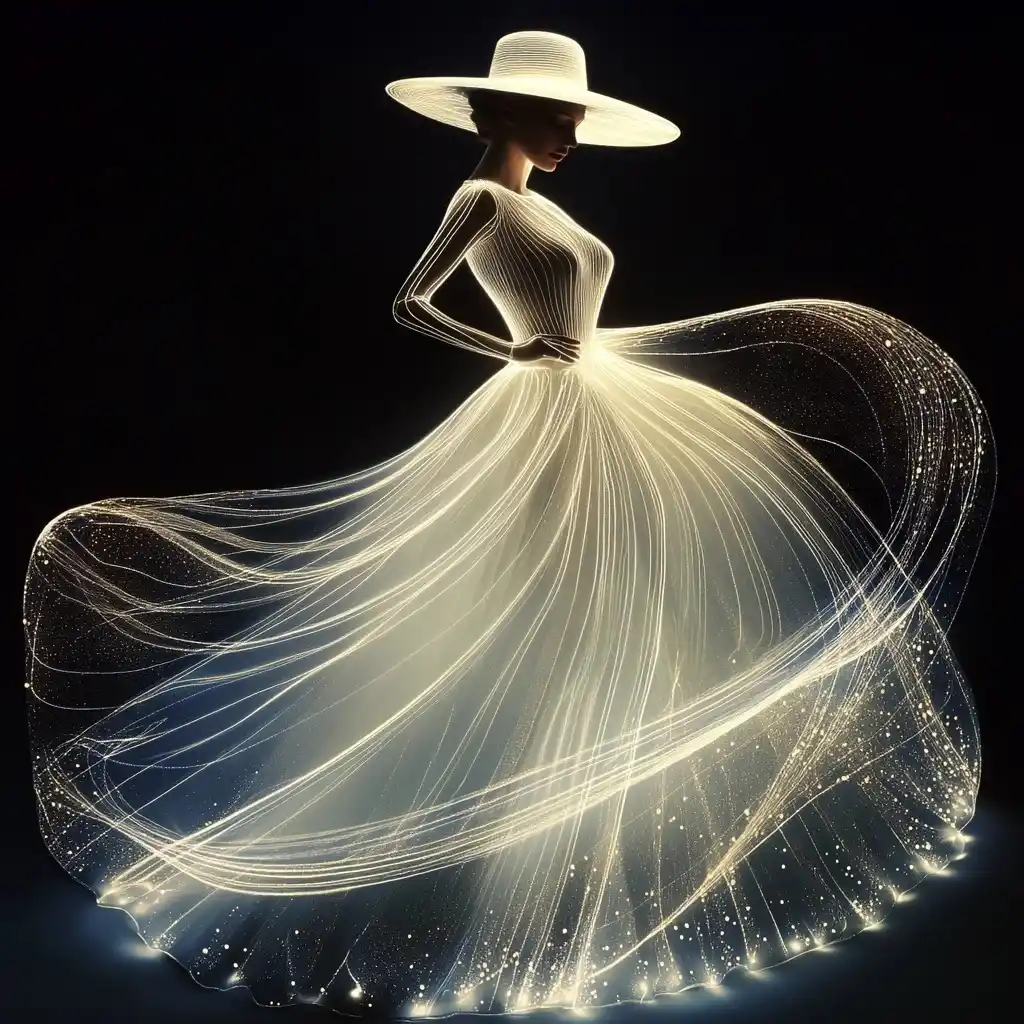 Elegant Woman in Light Midjourney提示词