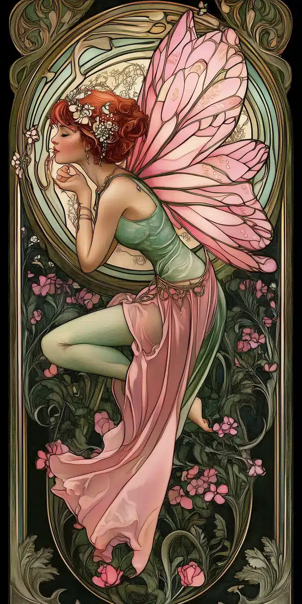 Art Nouveau Fairy Design Midjourney提示词