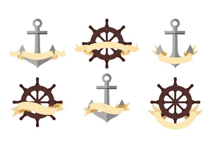 海盗或航海横幅免费矢量