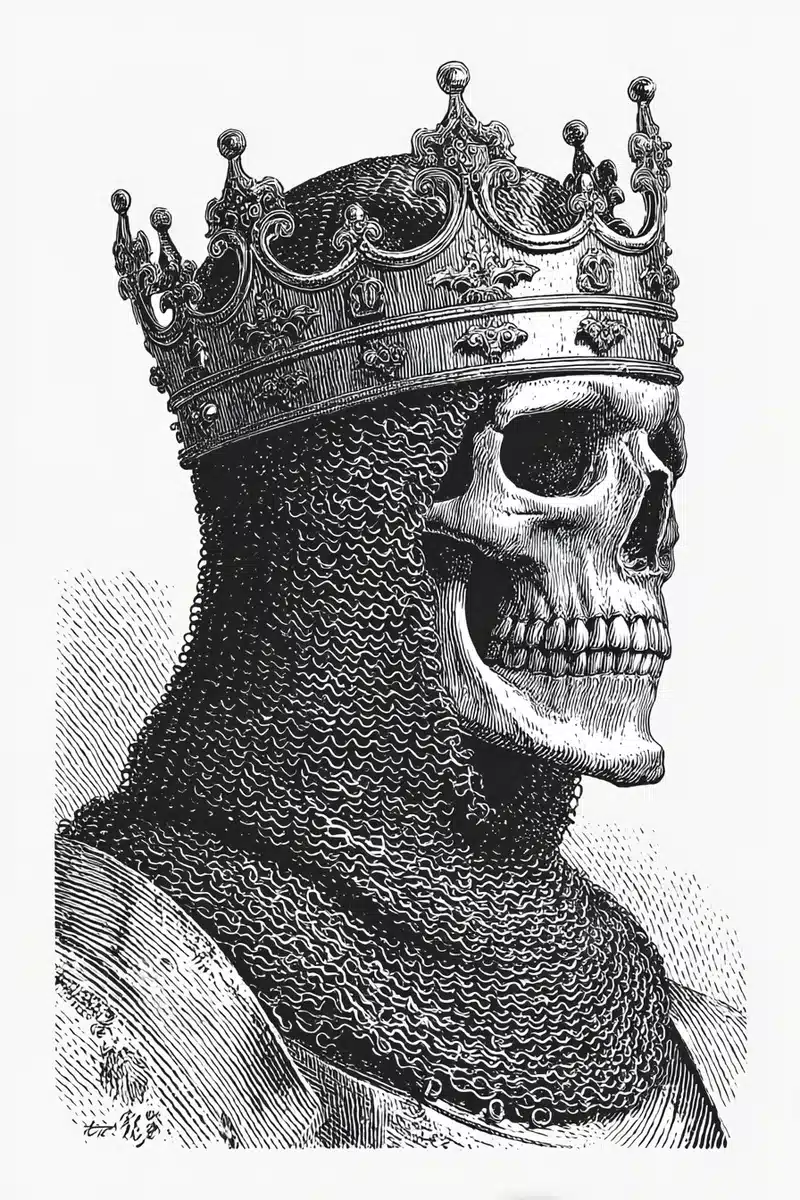Medieval Skull in Chainmail Midjourney提示词