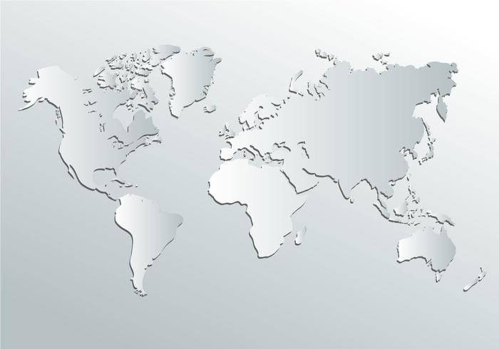 白色的世界地图矢量