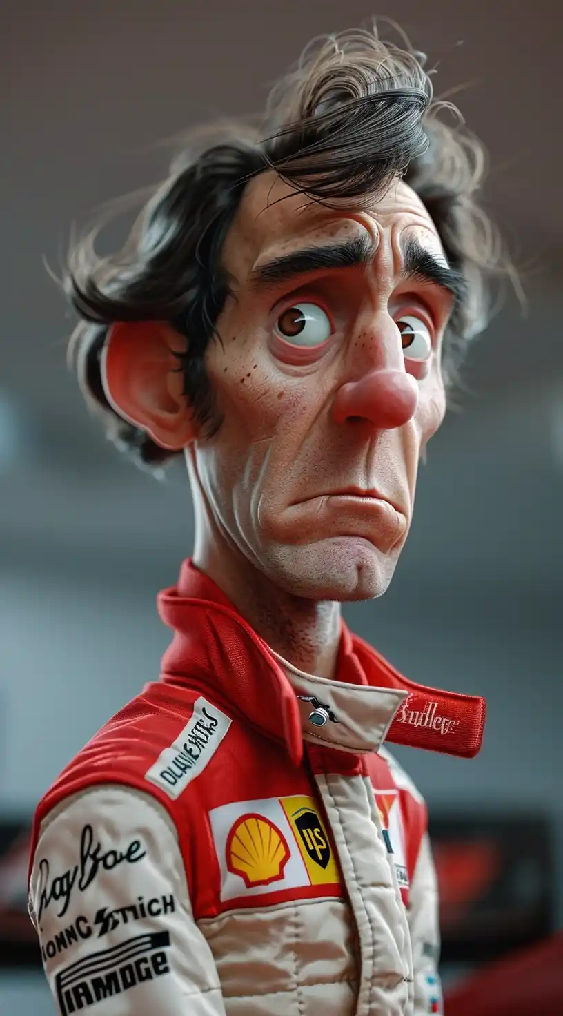 Realistic Cartoon Ayrton Senna Midjourney提示词