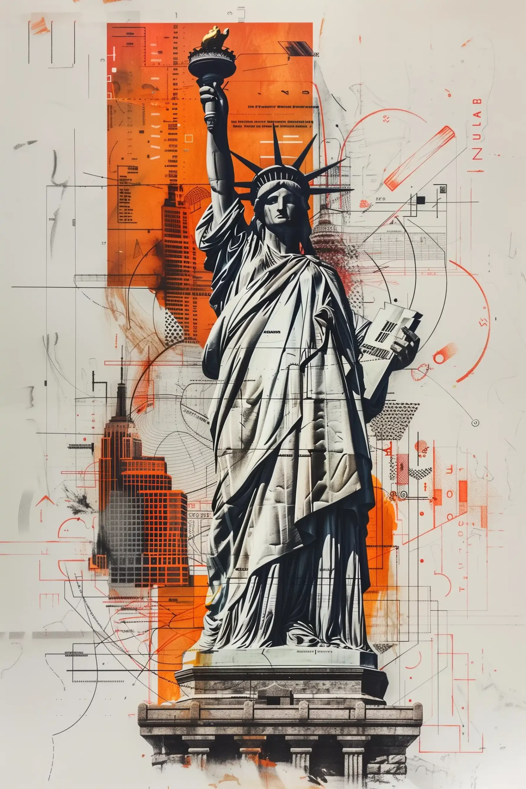 Iconic Liberty Fusion Midjourney提示词