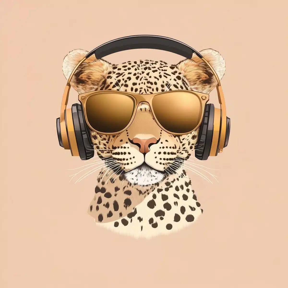 Leopard in Sunglasses Vector Midjourney提示词