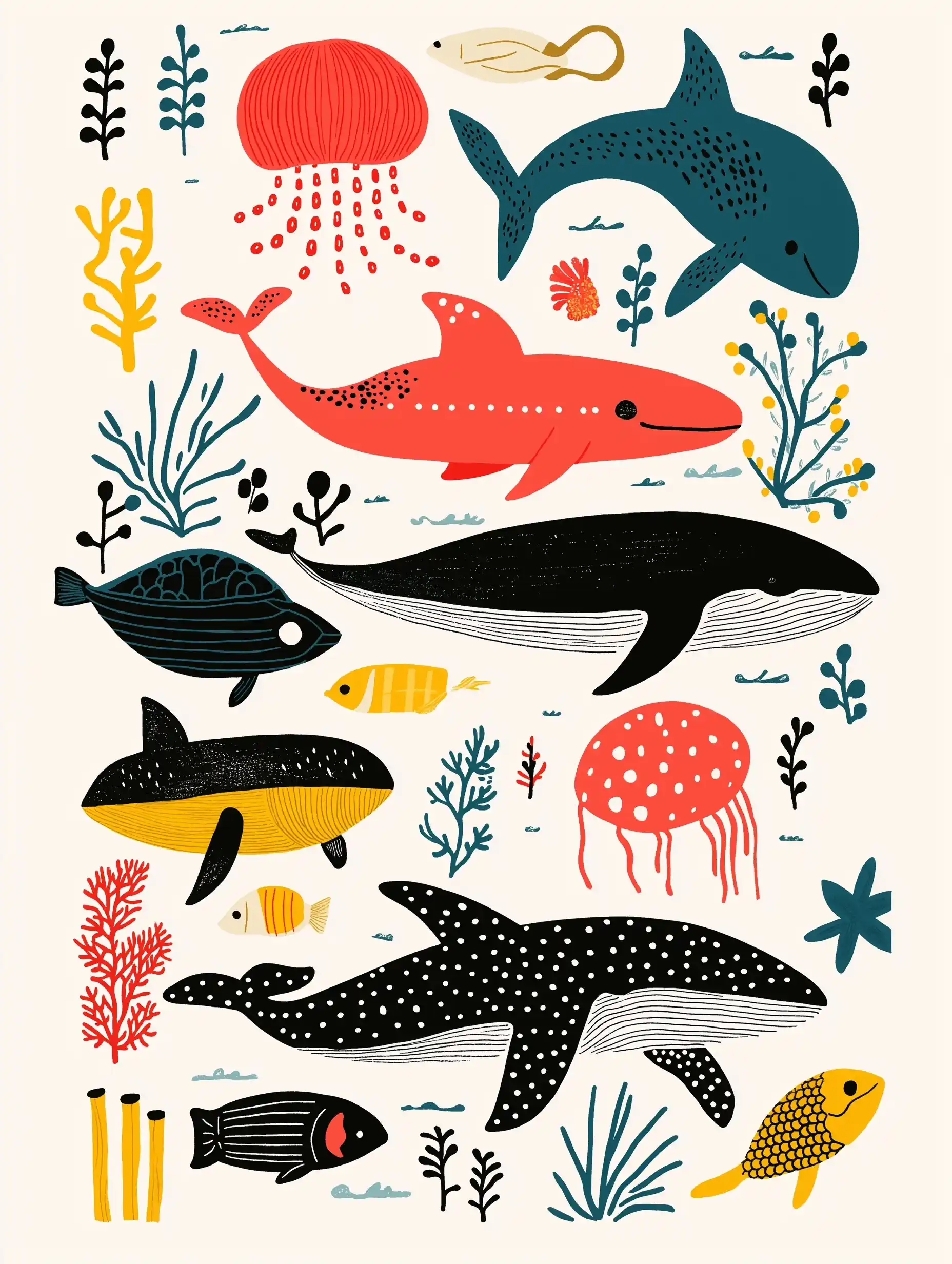 Geometric Animals in Color Midjourney提示词