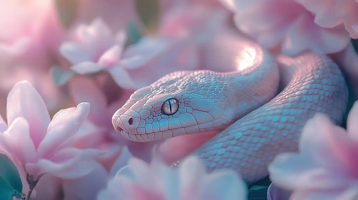 Abstract Snake Among Flowers Midjourney提示词