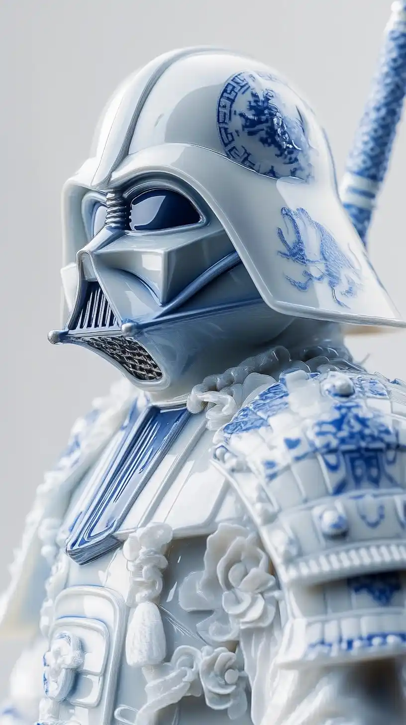 Porcelain Darth Vader Helmet Midjourney提示词