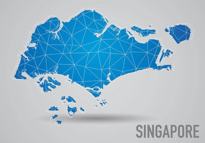 网格新加坡地图背景矢量