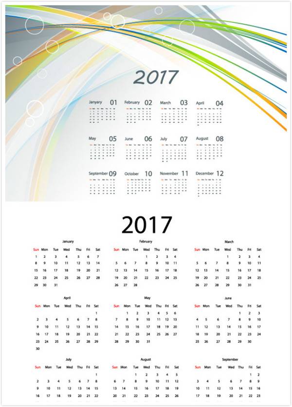 2017年历矢量