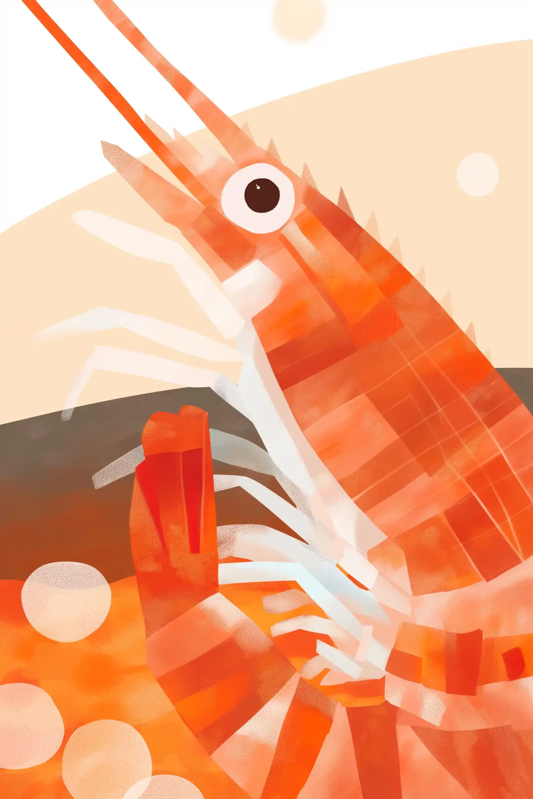 Flat Shrimp in Papaya Midjourney提示词