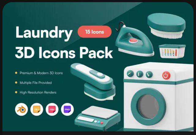 Laundry 3D Icon