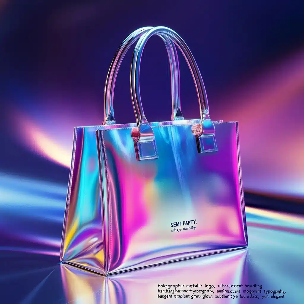 Iridescent Logo for Handbags Midjourney提示词