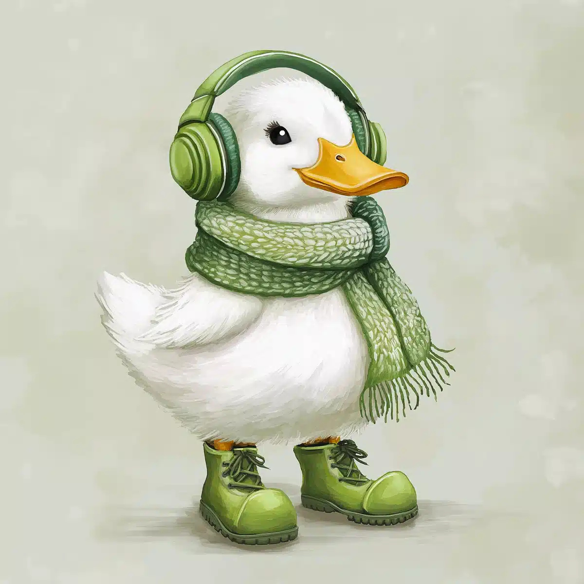 Watercolor Duck in Accessories Midjourney提示词
