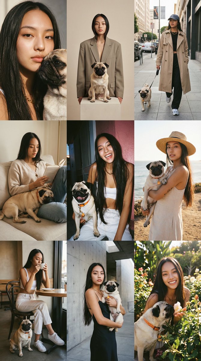 Woman and Pug: Lifestyle Portrait Photography Nano Banana提示词