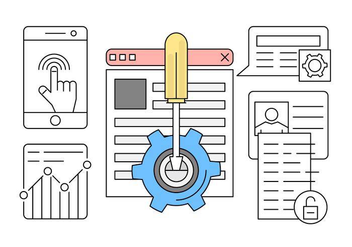 线性Web发展矢量图