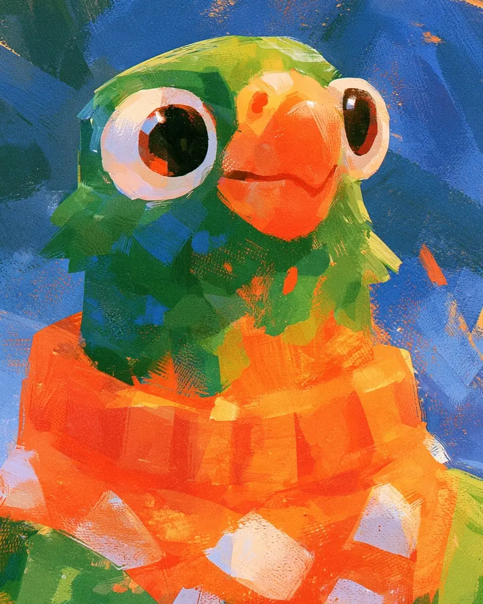Parrot Wearing a Sweater Midjourney提示词