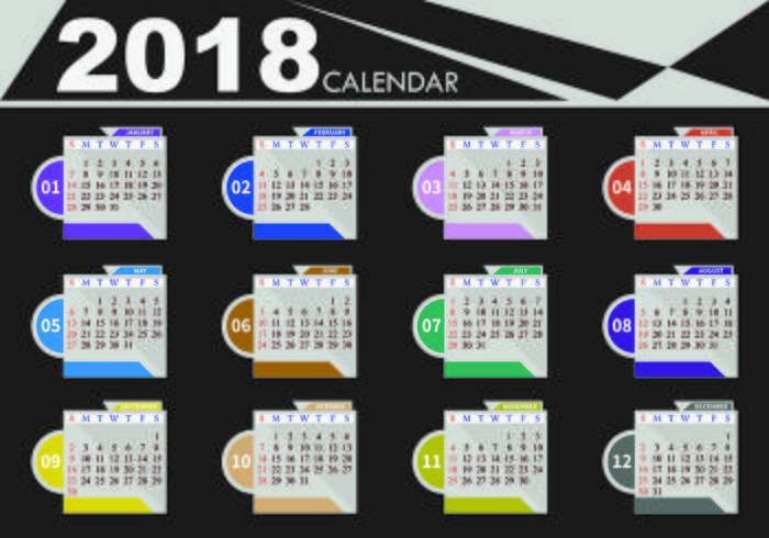 桌面日历设计模板2018年