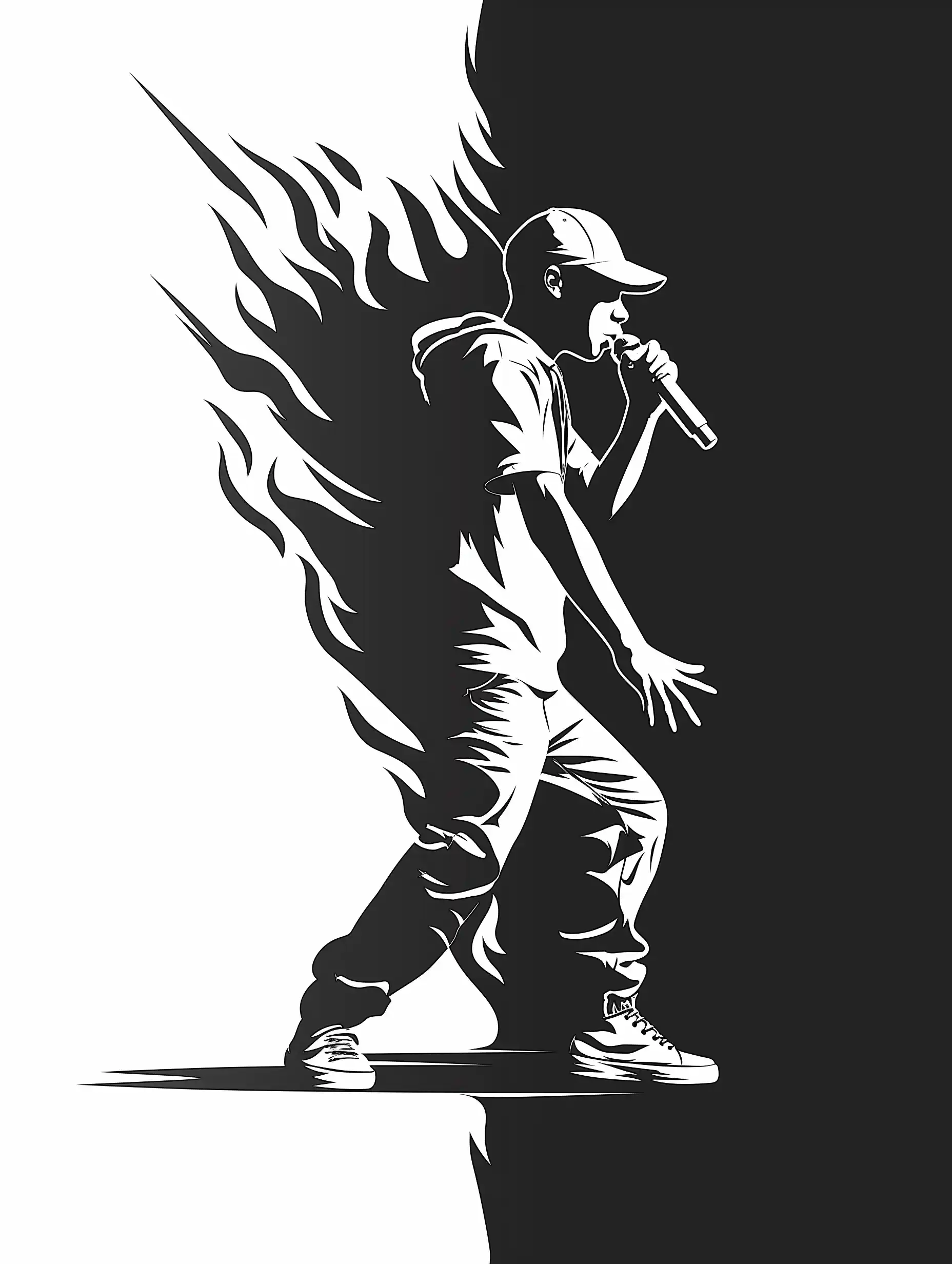 Fiery Stage Speaker Midjourney提示词