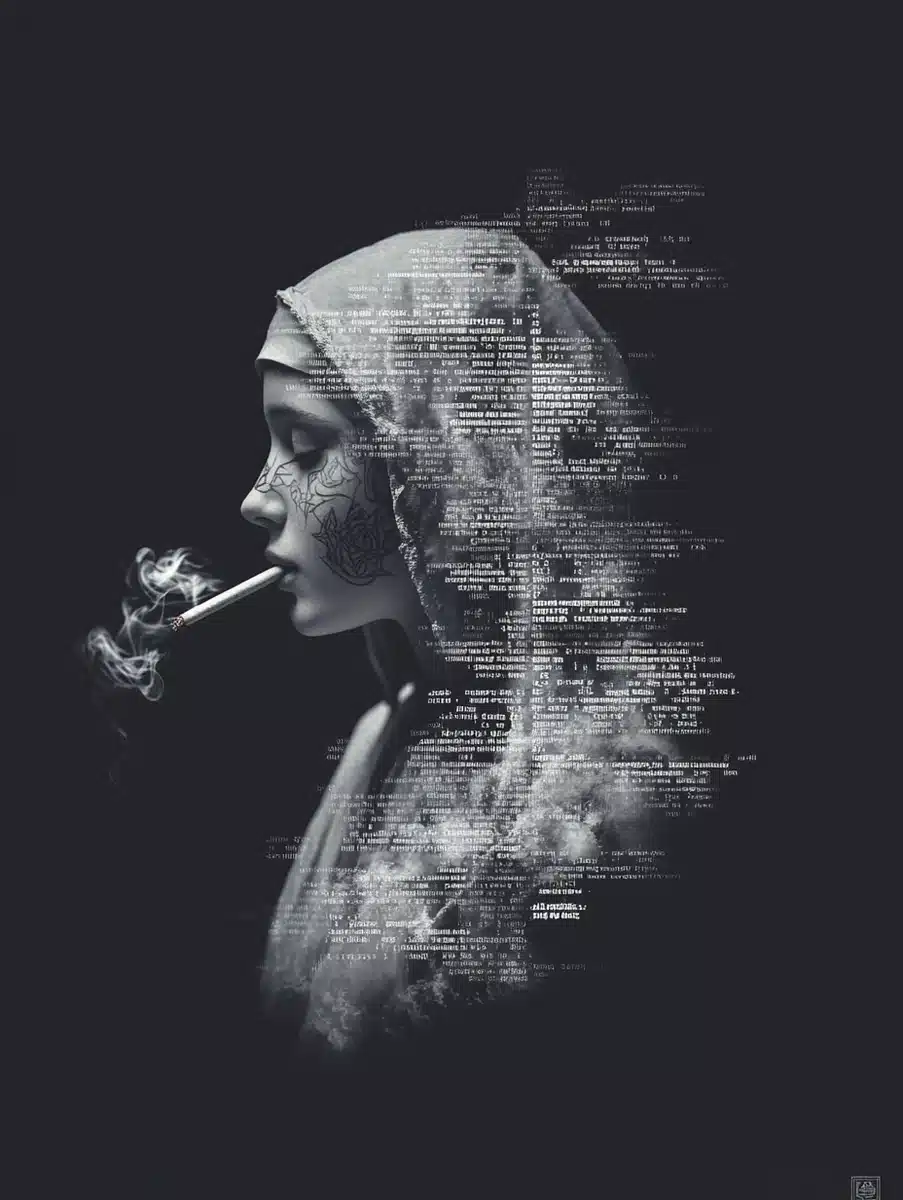 ASCII Nun with Tattoos Midjourney提示词