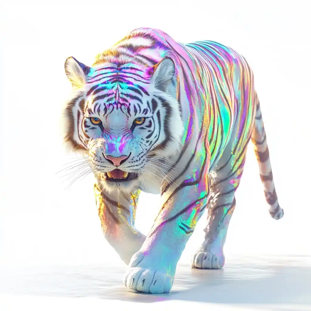 Hyper-Realistic White Tiger Midjourney提示词