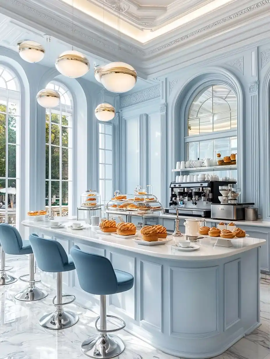 Pastel Caf with Pastries Midjourney 提示词生成效果