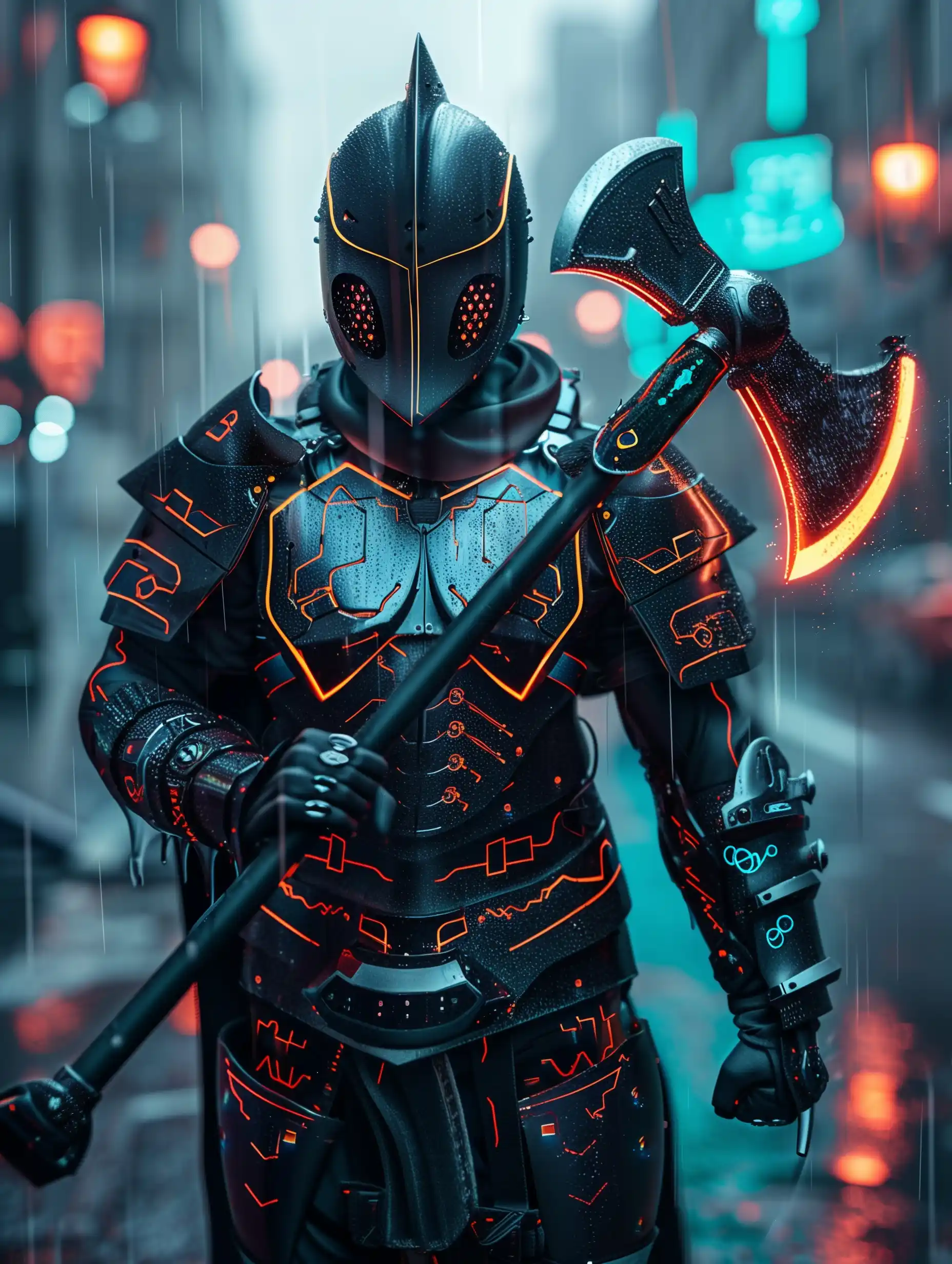 Cyber Viking in Ruins Midjourney提示词