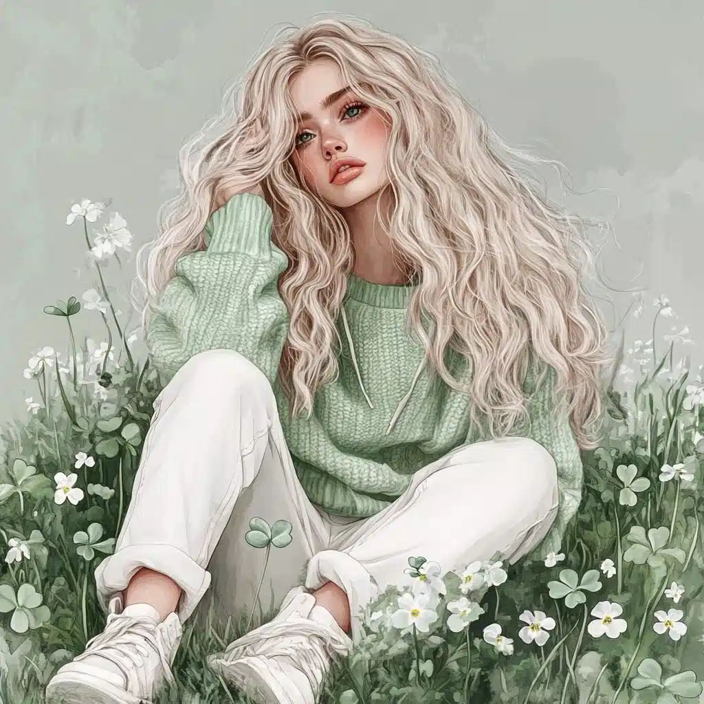 Photorealistic Girl in Meadow Midjourney提示词