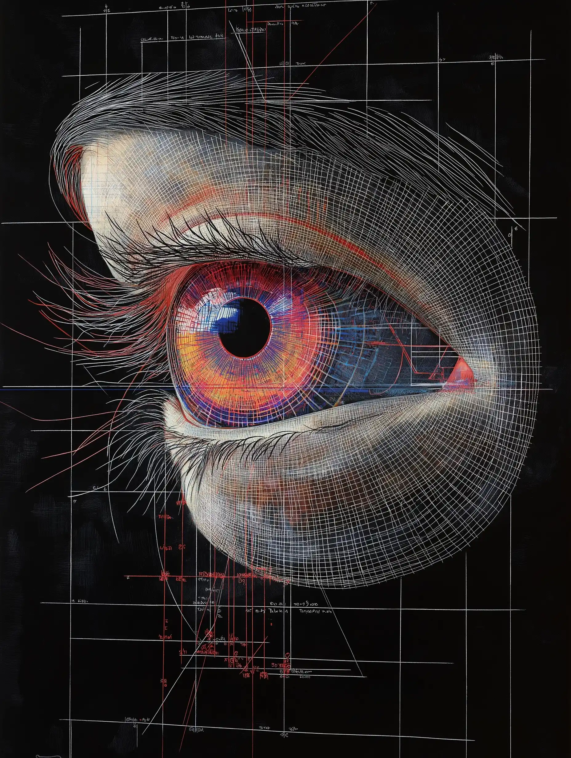 Blueprint Eye Sketch Midjourney 提示词生成效果