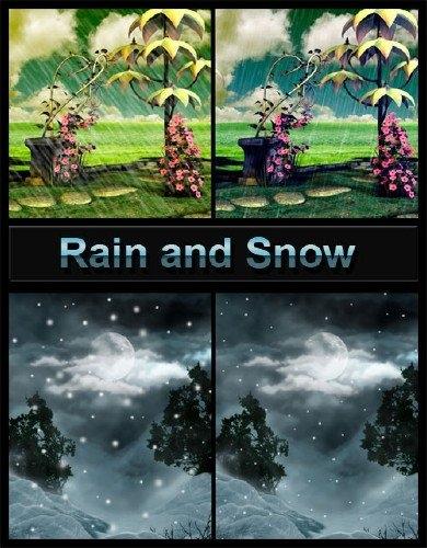 高清晰雨水与雪花PS笔刷