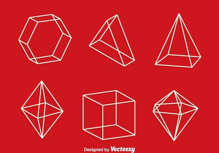 3d几何形状线矢量