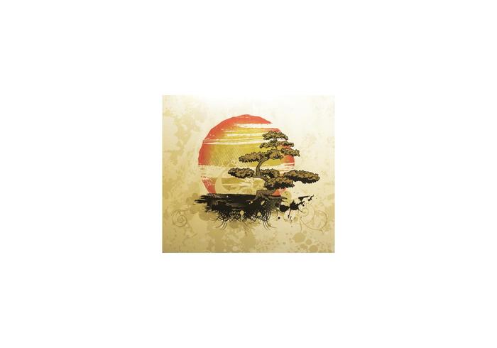 免费矢量插画与盆景