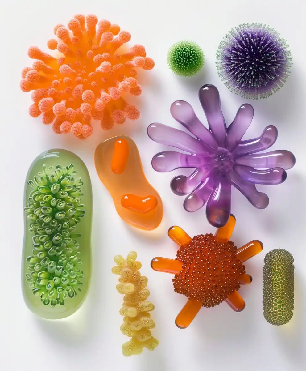 Microbial Marvels on White Midjourney 提示词生成效果