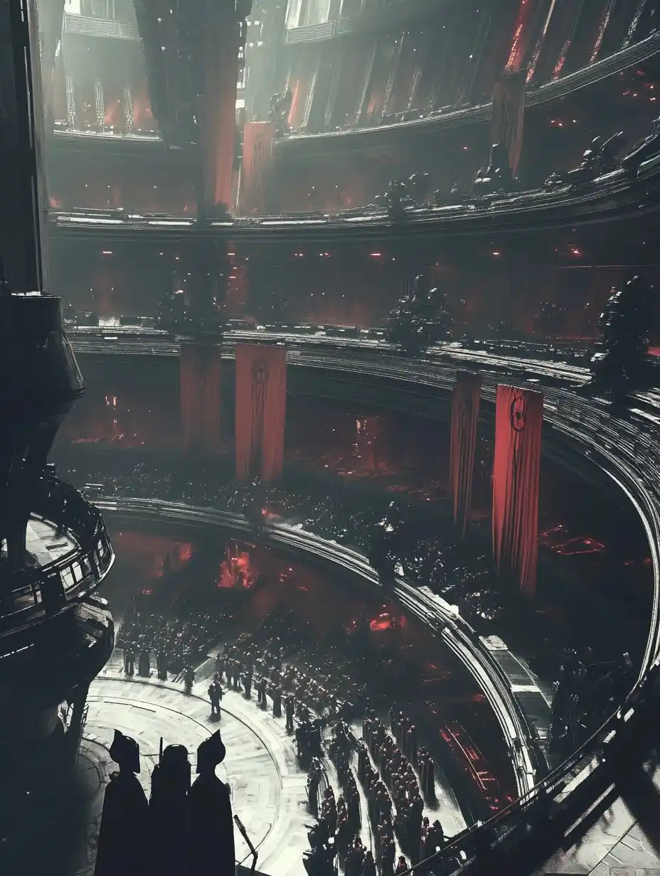 Intergalactic Senate Auditorium Midjourney提示词