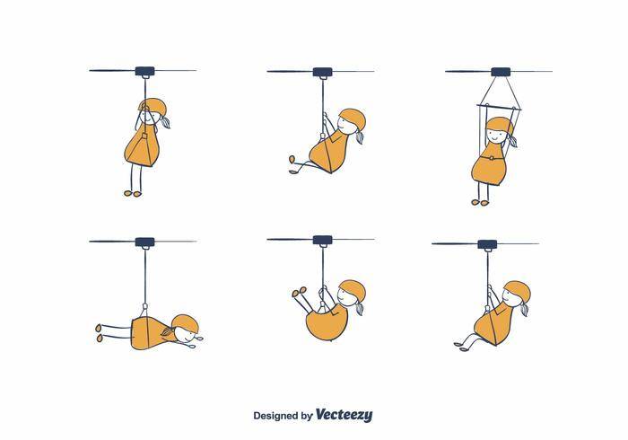 卡通Zipline矢量