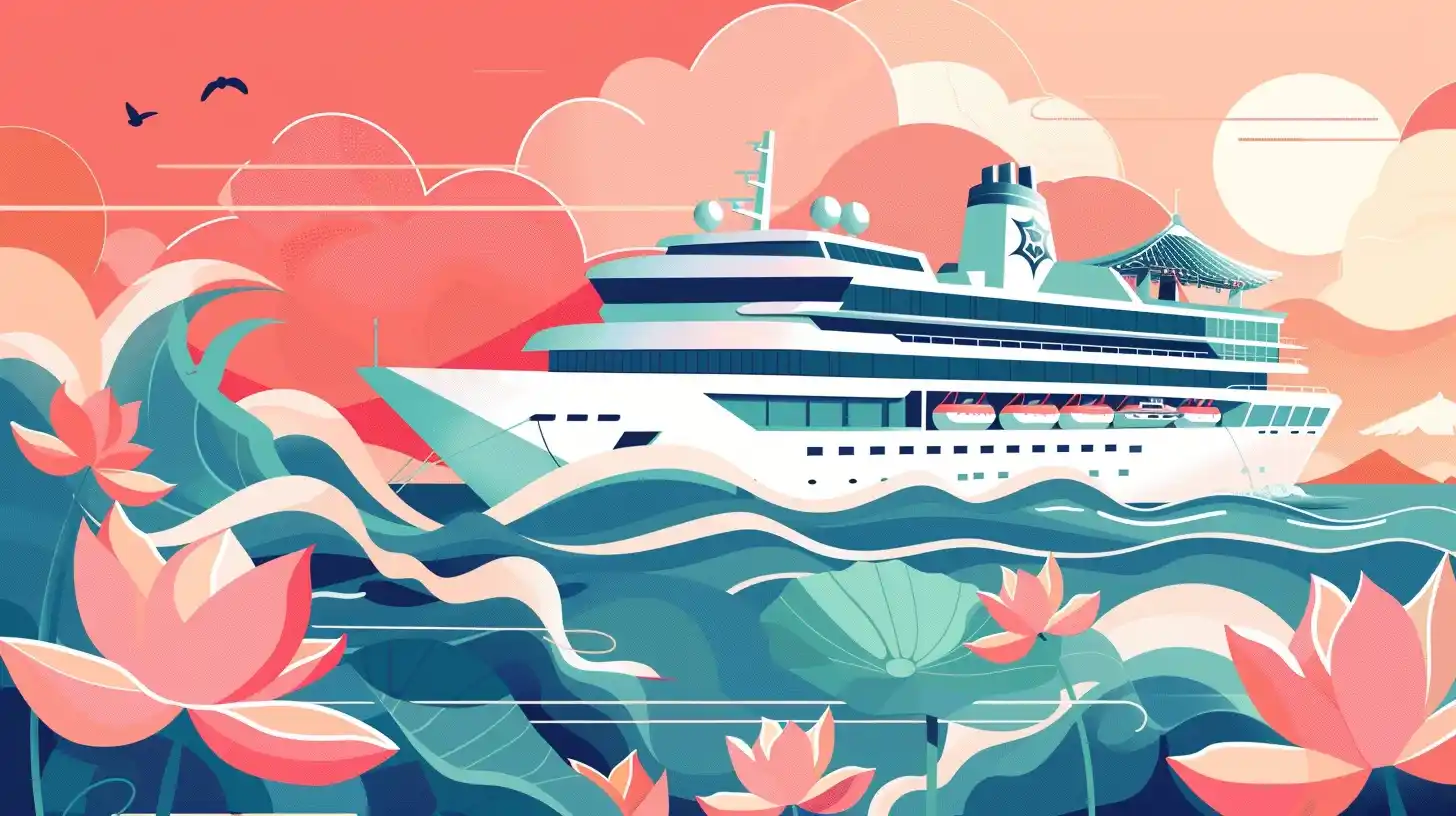 Geometric Lotus Cruise Ship Midjourney提示词