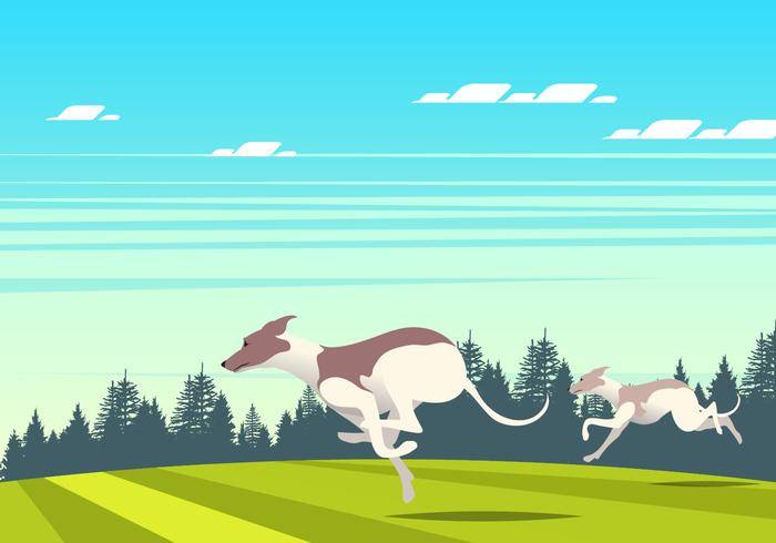 运行Whippet狗场景矢量