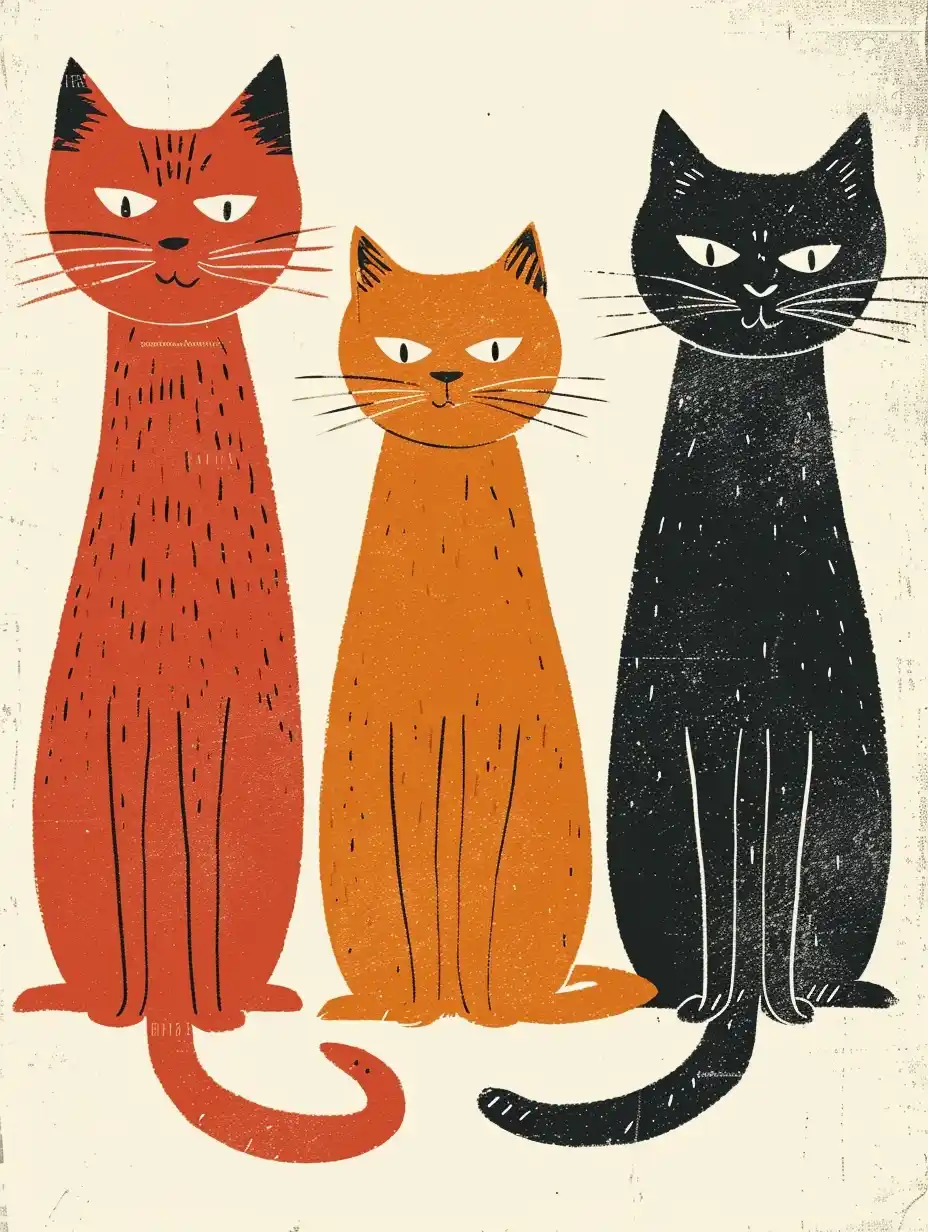 Funky Cats Trio Midjourney提示词