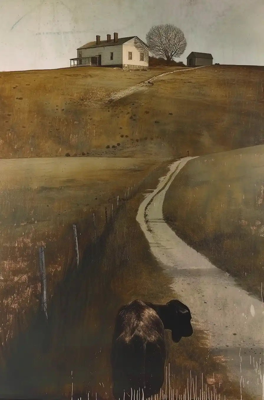Animal Portrait in Wyeth Style Midjourney提示词