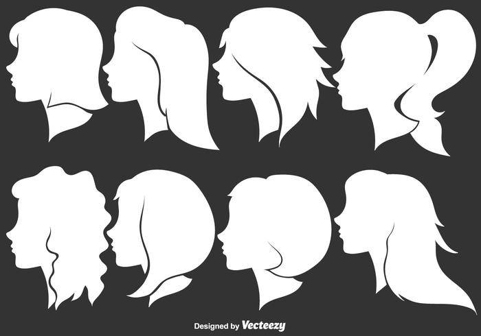 女人的配置文件剪影 - 矢量图