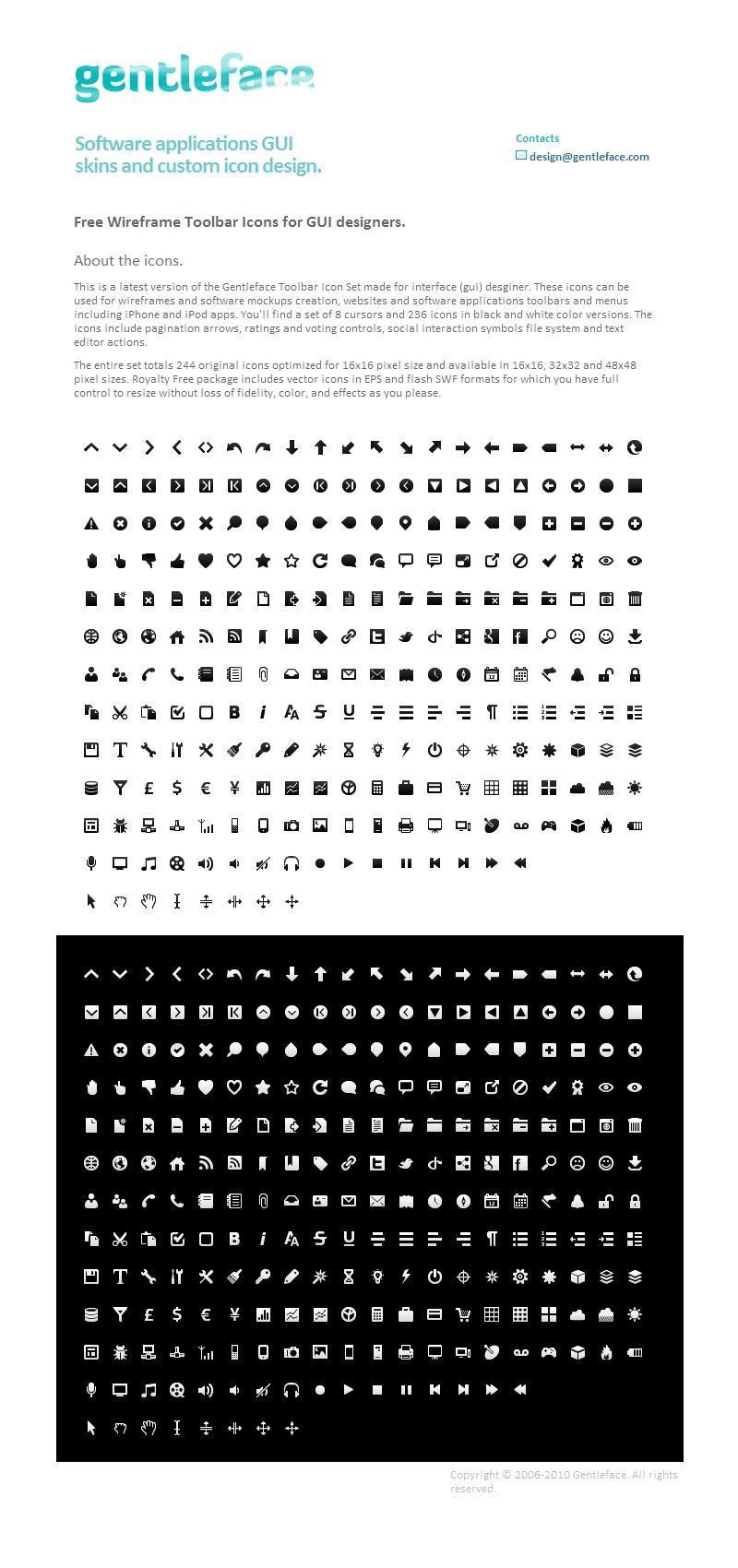 Wireframe mono 黑白两套简约风格图标 共计244个
