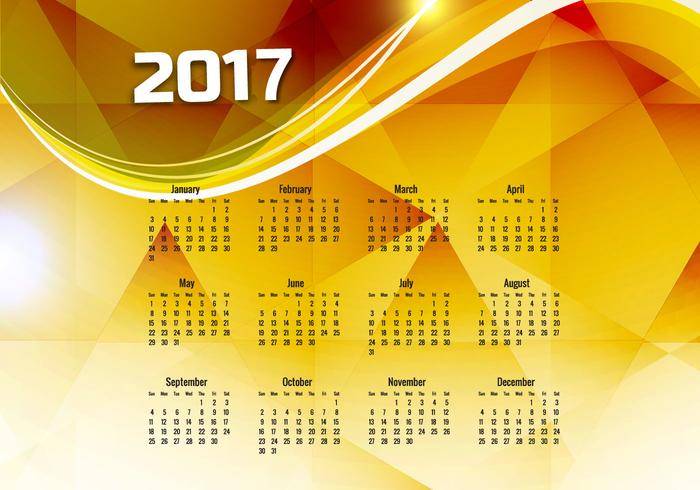 日历2017年