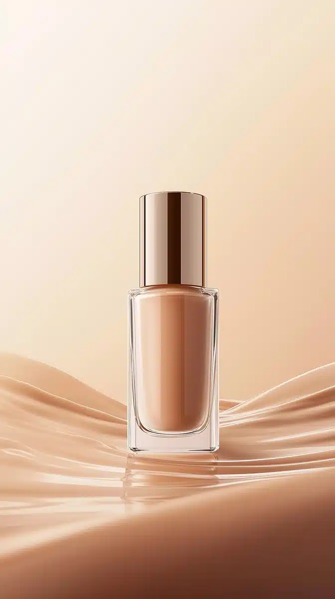 Minimalist Foundation Bottle Poster Midjourney提示词