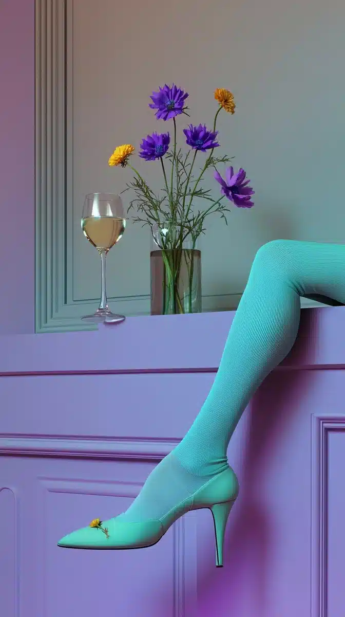 Fashion Model with Flowers Midjourney提示词
