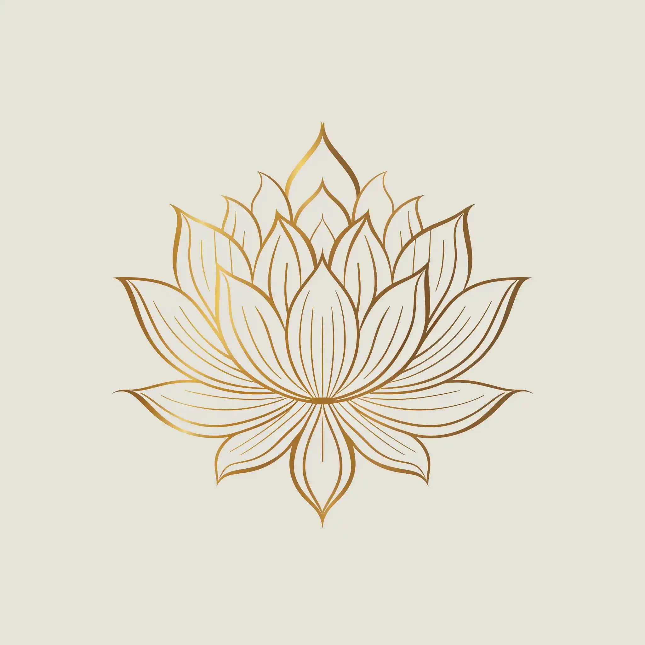 Elegant Gold Lotus Logo Midjourney 提示词生成效果