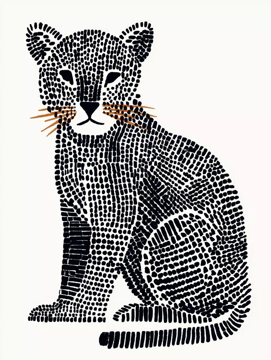 Minimalist Watercolor Jaguar Midjourney提示词