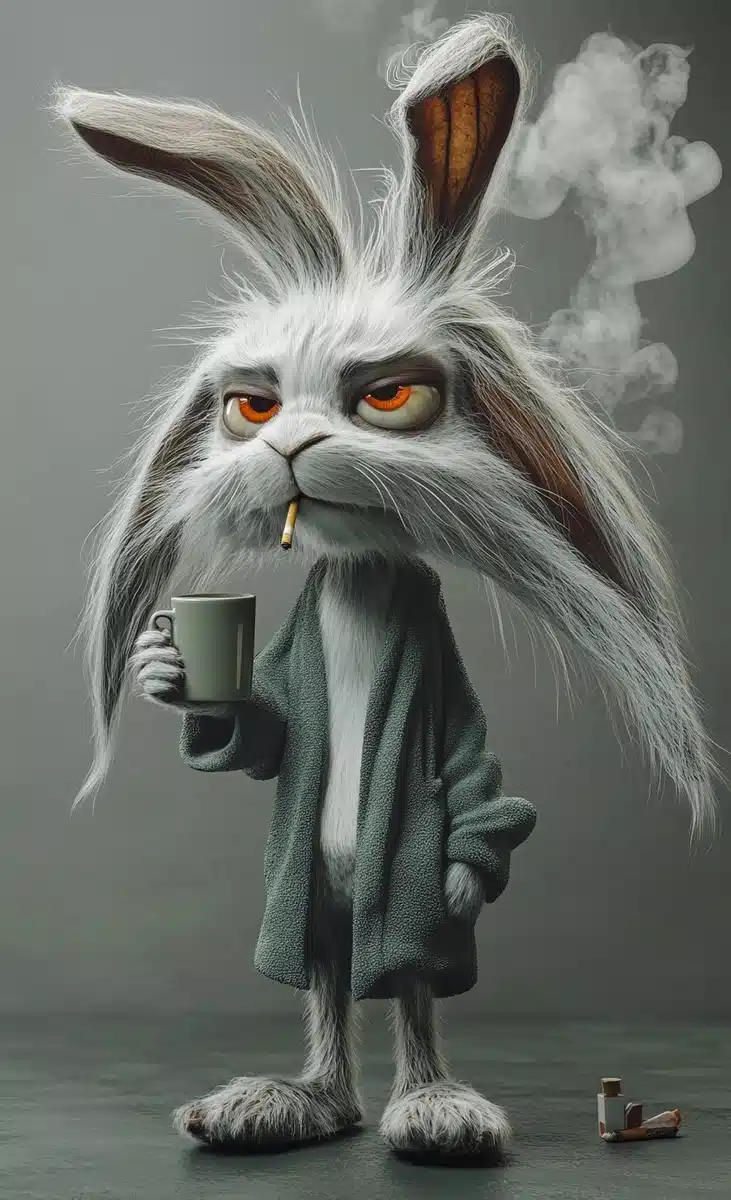Hyper-Realistic Rabbit Caricature Midjourney提示词