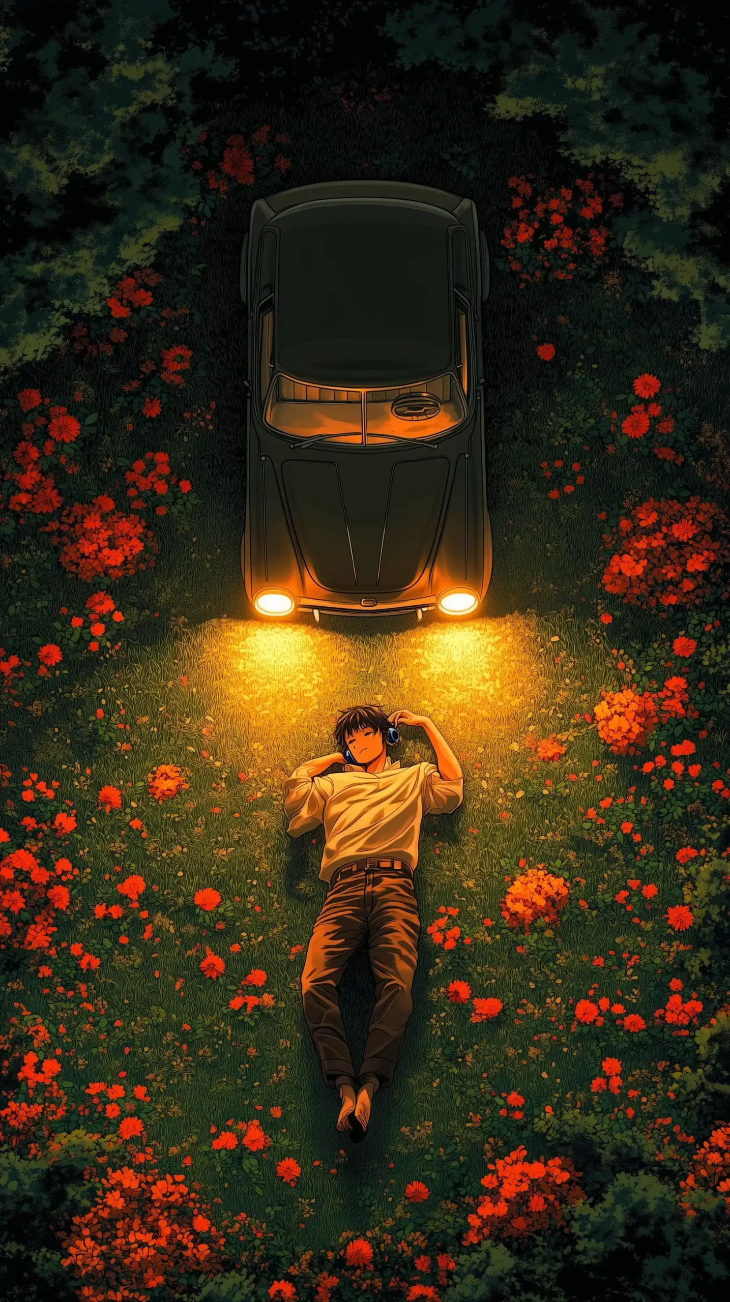 Anime Nighttime Countryside Scene Midjourney提示词
