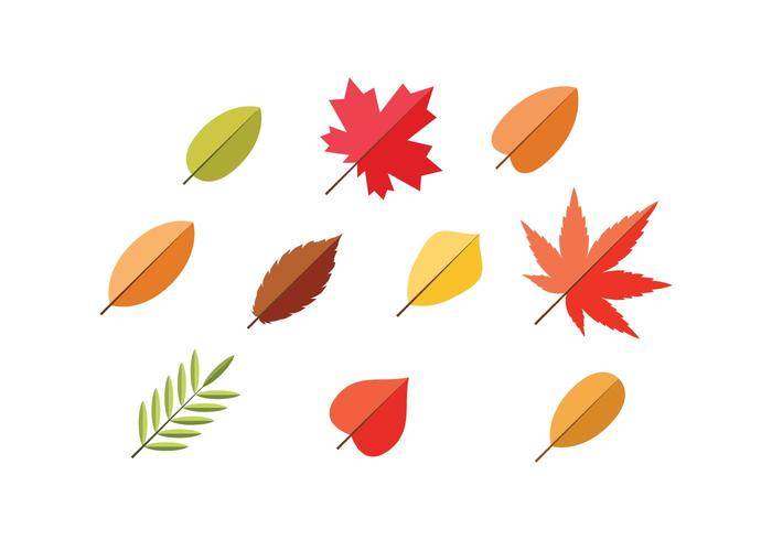 免费叶平面图标矢量