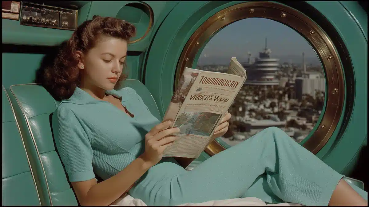 1950s Technicolor Pod Scene Midjourney提示词